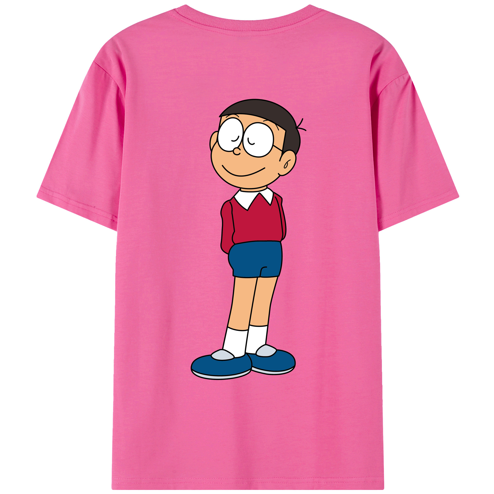 （画像用） ドラえもん 野比 のび太 Doraemon Nobita Nobi レディース半袖Tシャツ(バックプリント)
